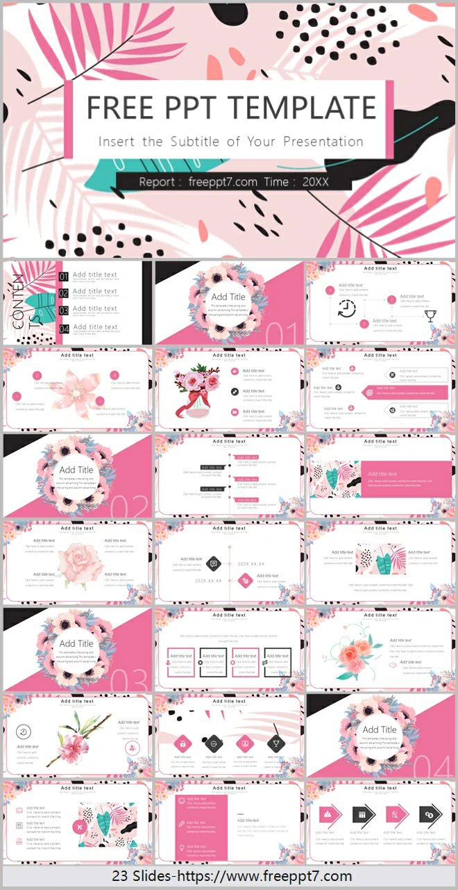 23-page Pink Fashion Business PPT Templates with Graffiti Style