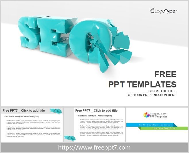 3D SEO Symbol PowerPoint Templates