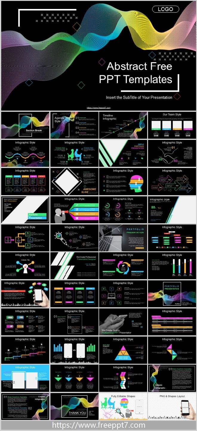 Abstract Gradient Lines PowerPoint Templates