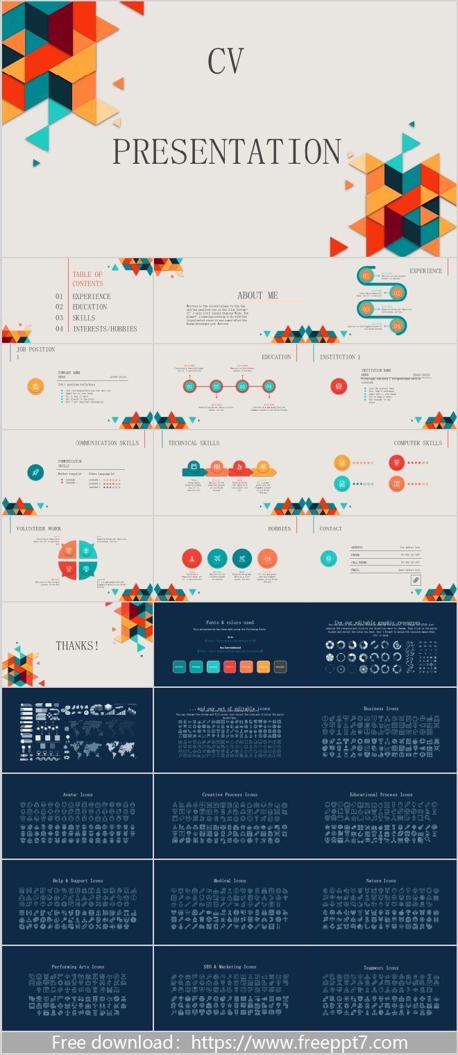 Abstract Personal Resume PowerPoint Templates