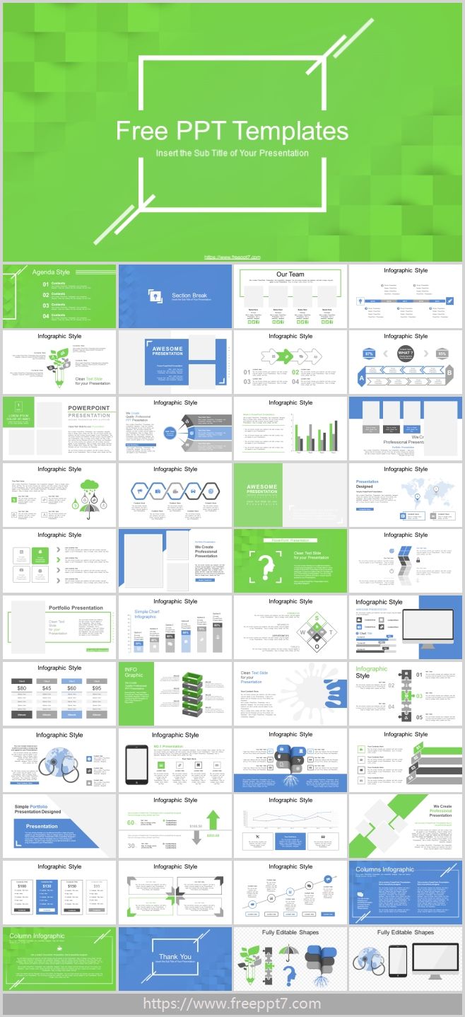 Abstract Squares PowerPoint Template for Work Plan