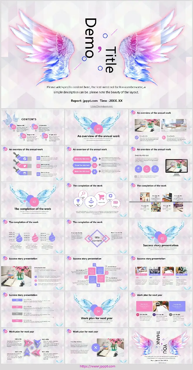 Angel wings working PowerPoint templates