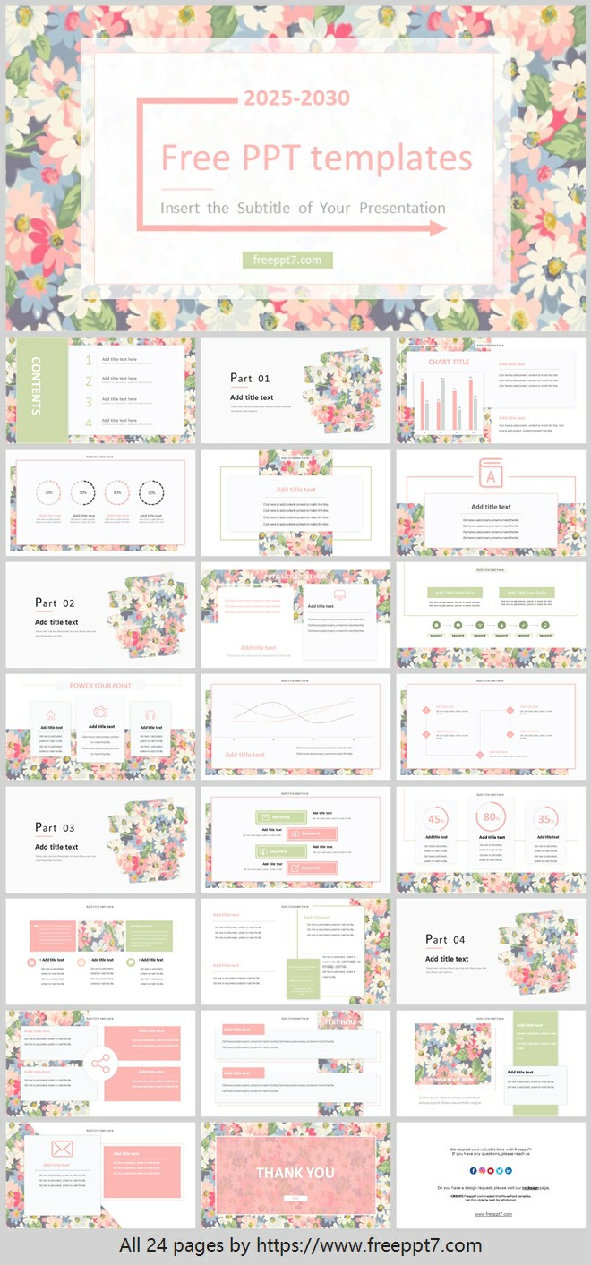 Beautiful and Creative Watercolor Flower PPT Templates