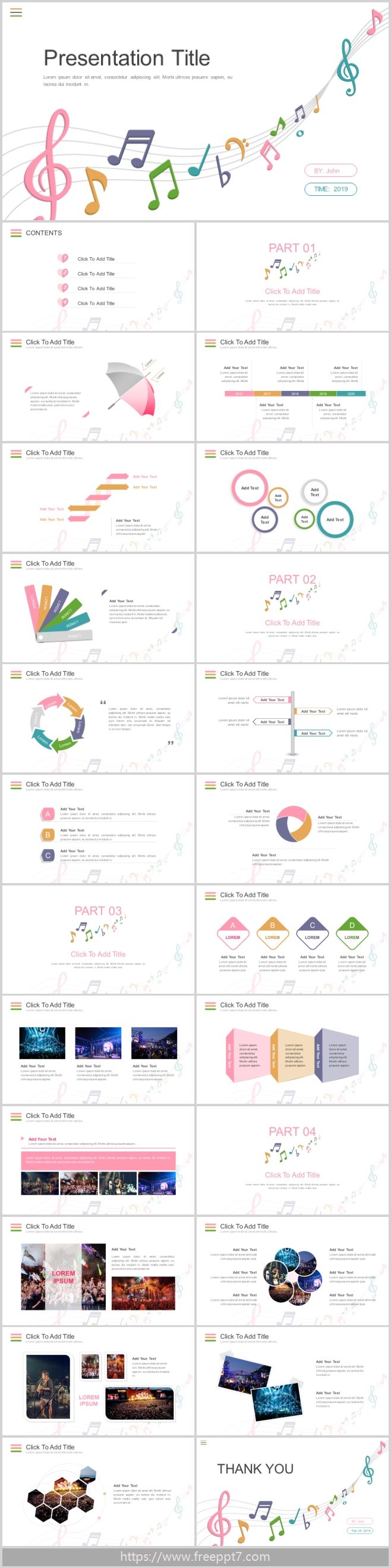 Beautiful Music Theme PowerPoint Templates