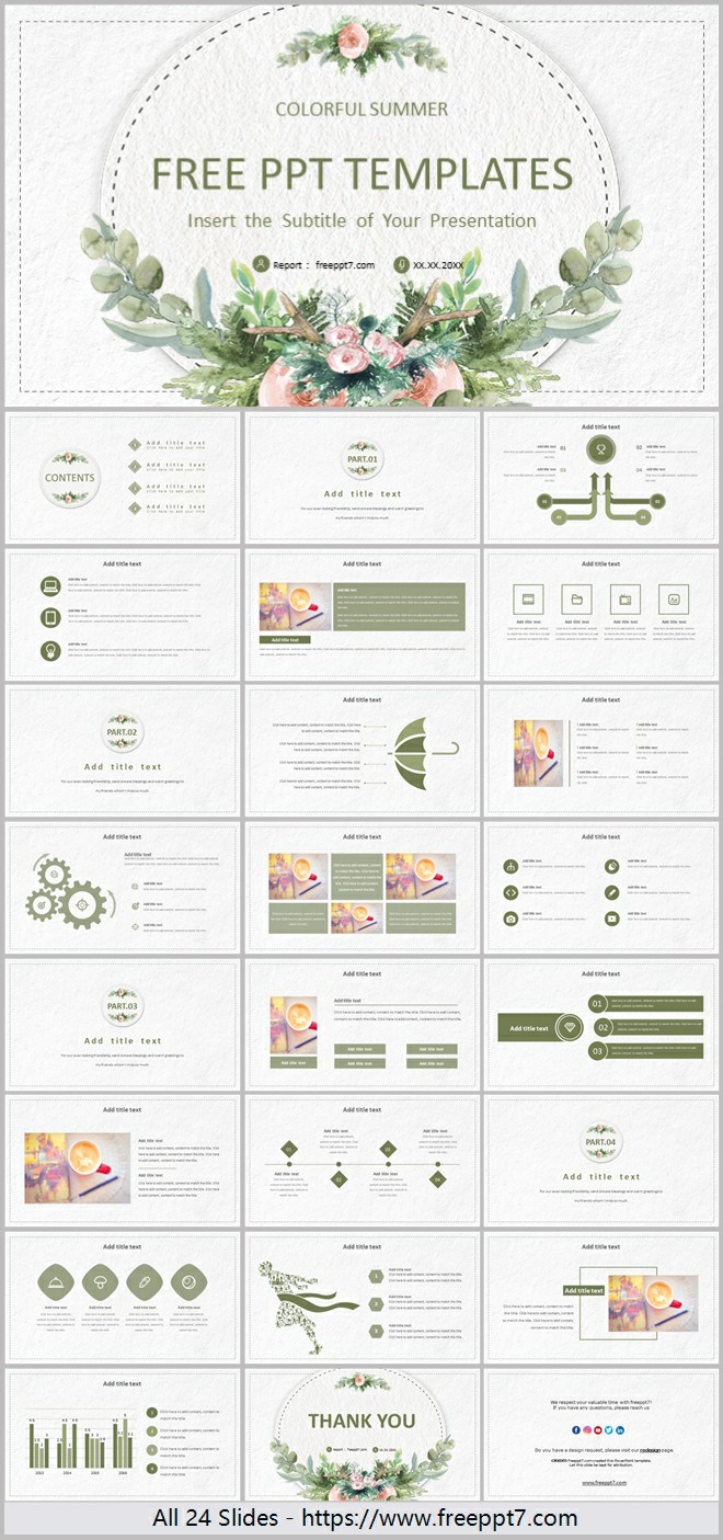 Beautiful PowerPoint Template For Summer Theme