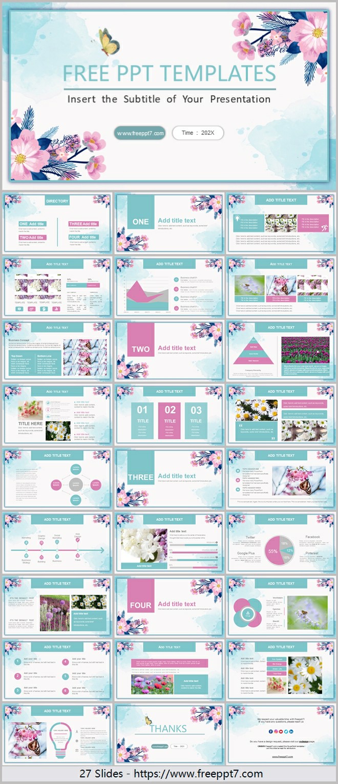 Beautiful！Fresh Korean style PowerPoint templates