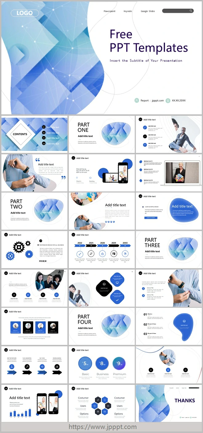 Blue Abstract Business PowerPoint Templates