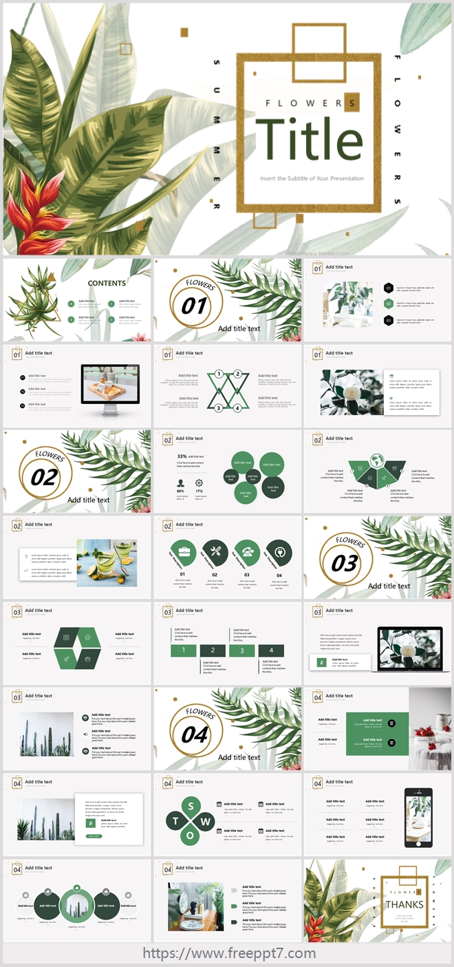 Broadleaf plant background business PowerPoint Templates