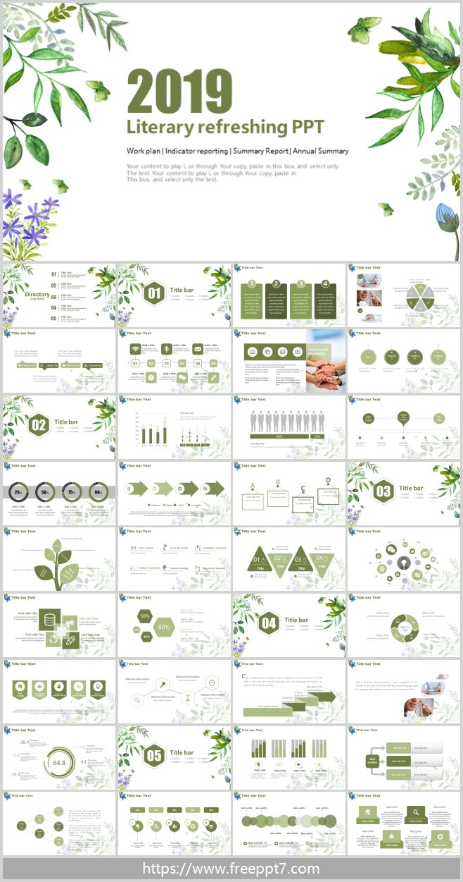 Butterfly and Flower Background PPT Template for Work plan