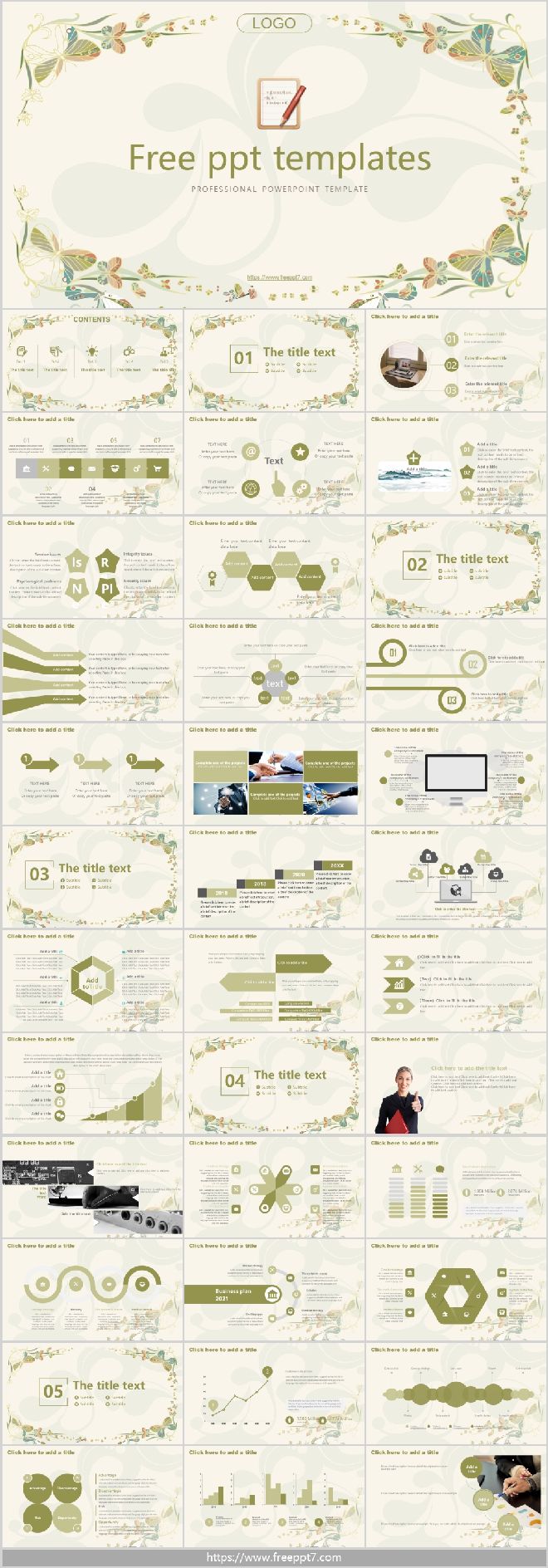 Butterfly Pattern PowerPoint Templates