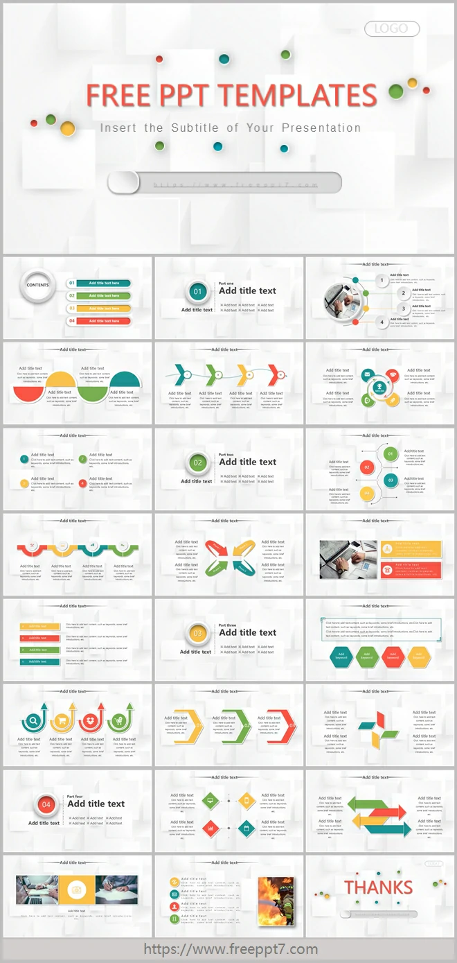 Color 3D Style Business PowerPoint Templates