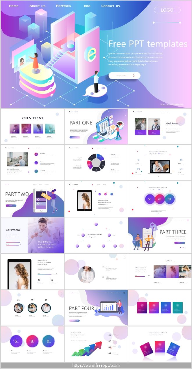 Color vector 3D business PowerPoint templates