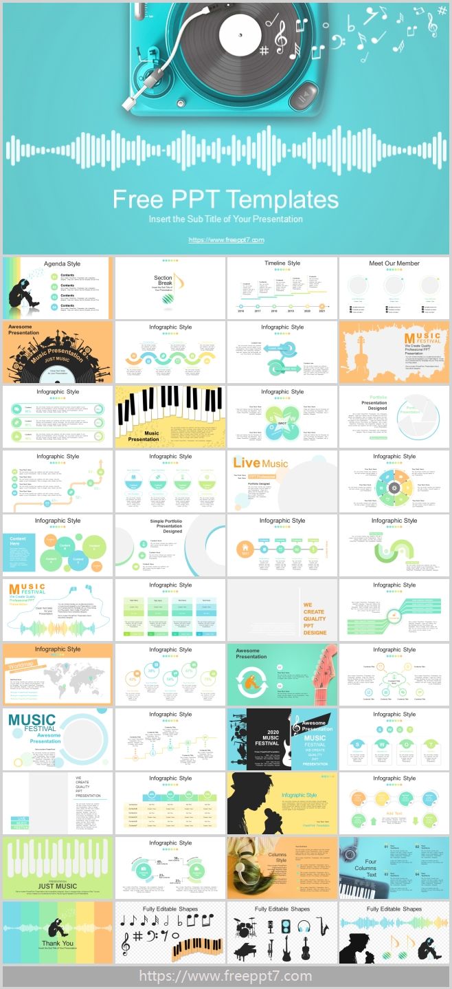 Creative music theme PowerPoint templates