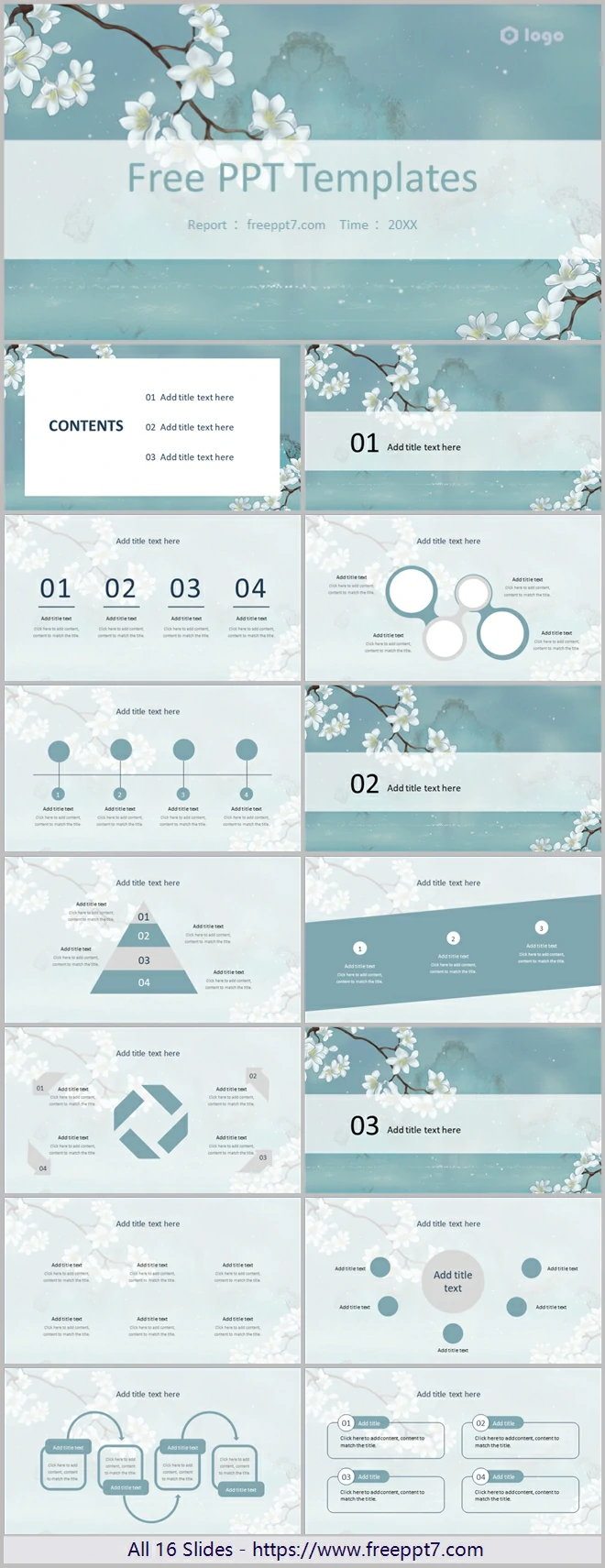 Elegant Jasmine Background PowerPoint Templates