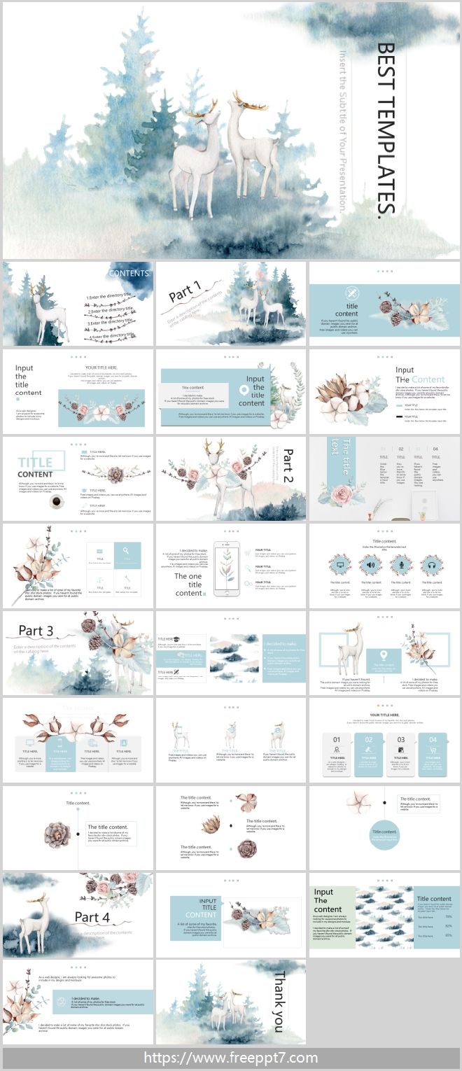 Elegant watercolor PowerPoint template