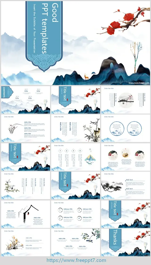 Fresh Chinese Style PowerPoint Templates