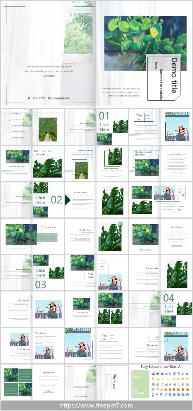 Fresh picture book PowerPoint templates