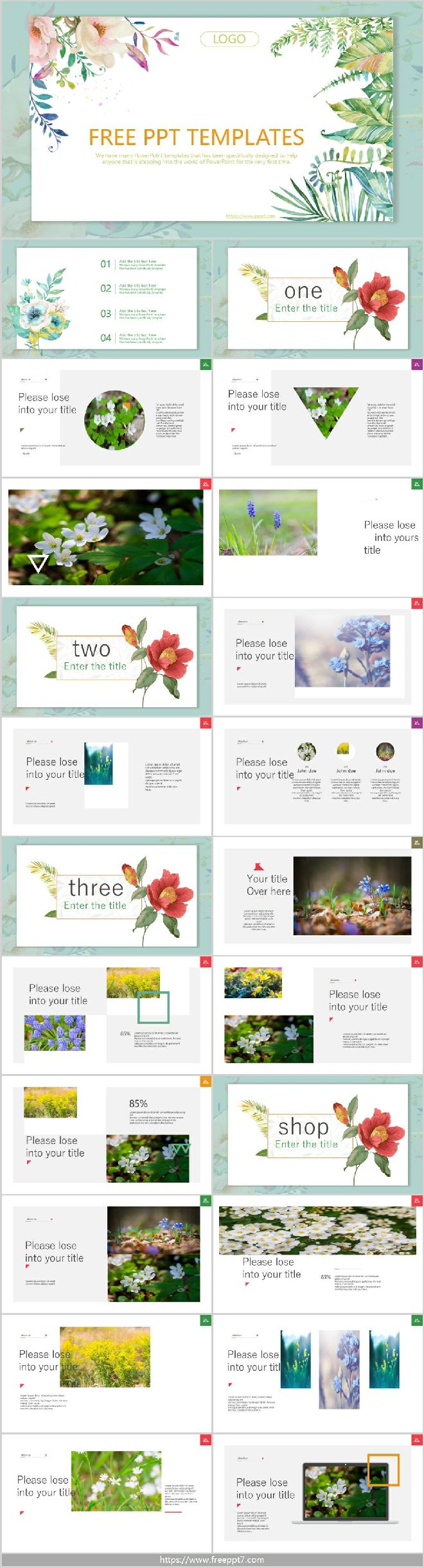 Fresh plant photo album PowerPoint Templates