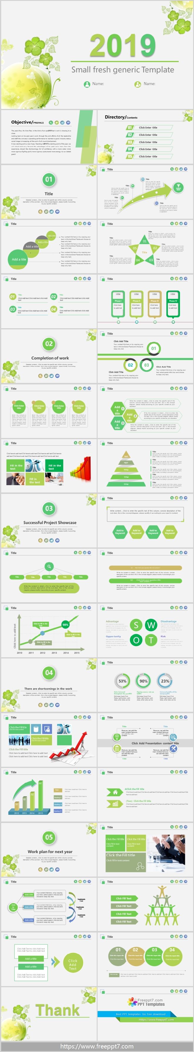 Fresh Style Work Plan PowerPoint Template