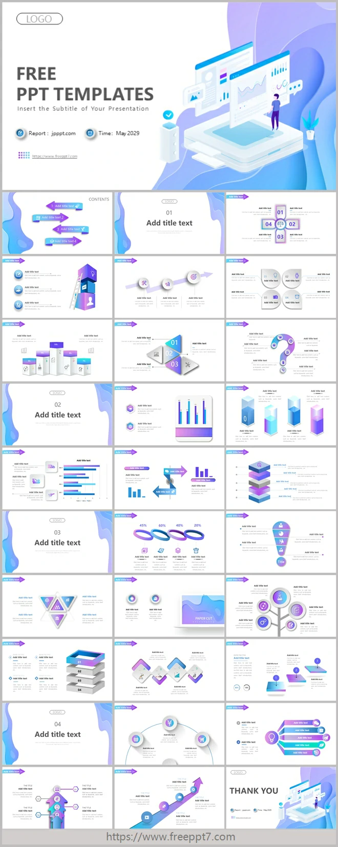 Gradient Style 3D Business PowerPoint Templates