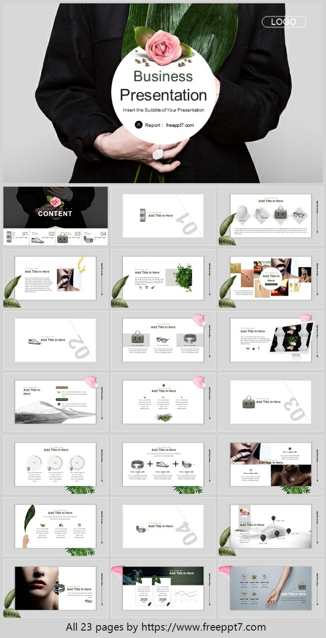 Great! Flower Beauty Business PowerPoint Templates