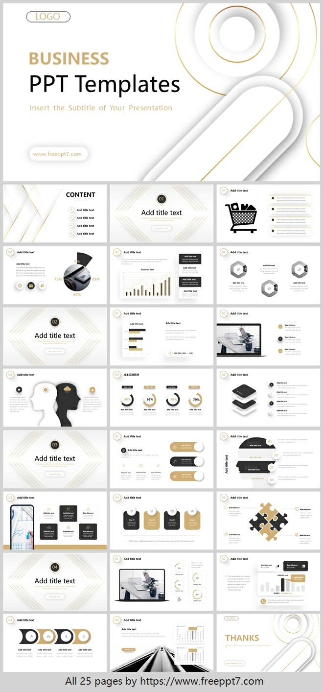 Great! Golden Mid-Year Summary PowerPoint Templates