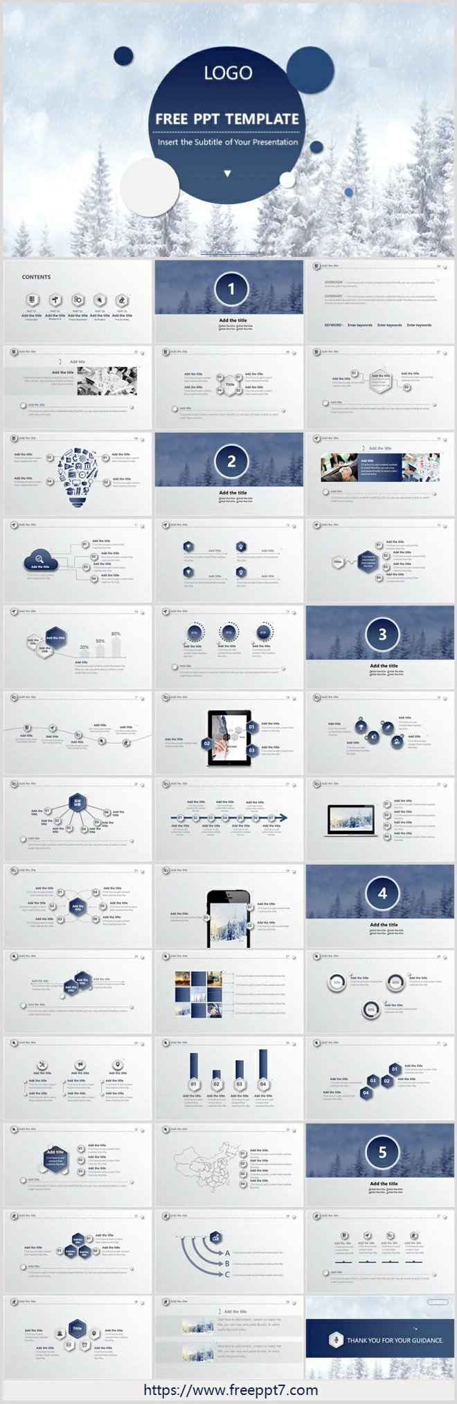 High-end 2.5D business PowerPoint Templates