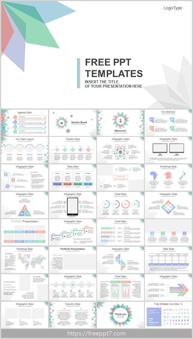 High quality abstract leaves PowerPoint Templates