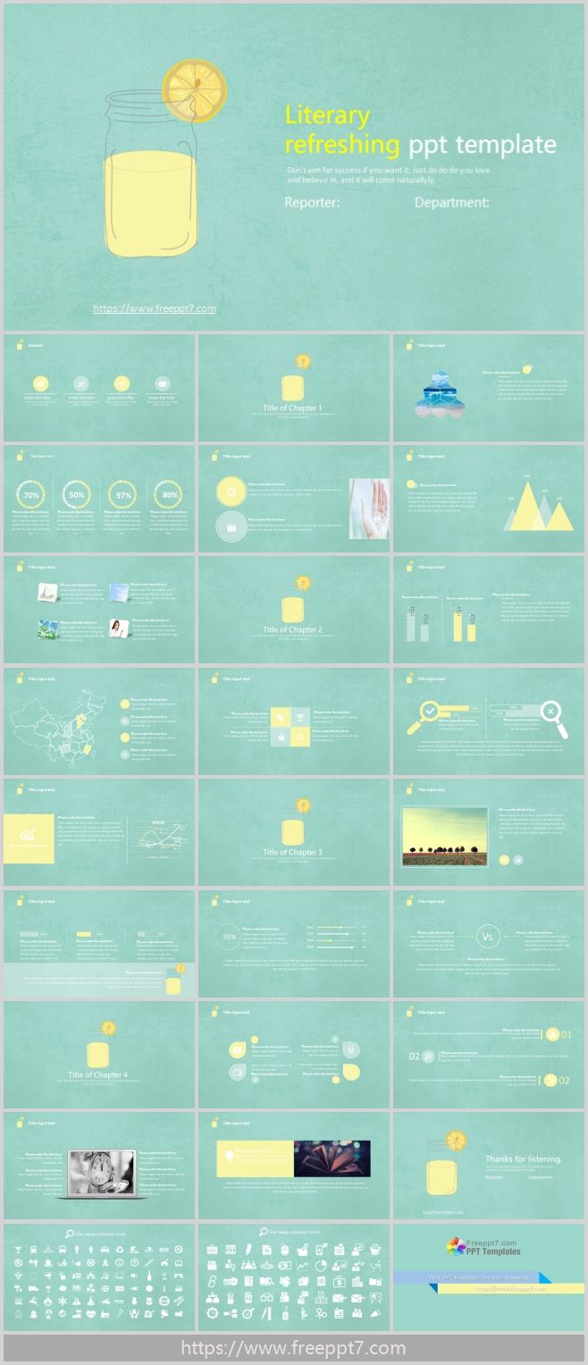 Lemon Tea PowerPoint Template For Work Plan