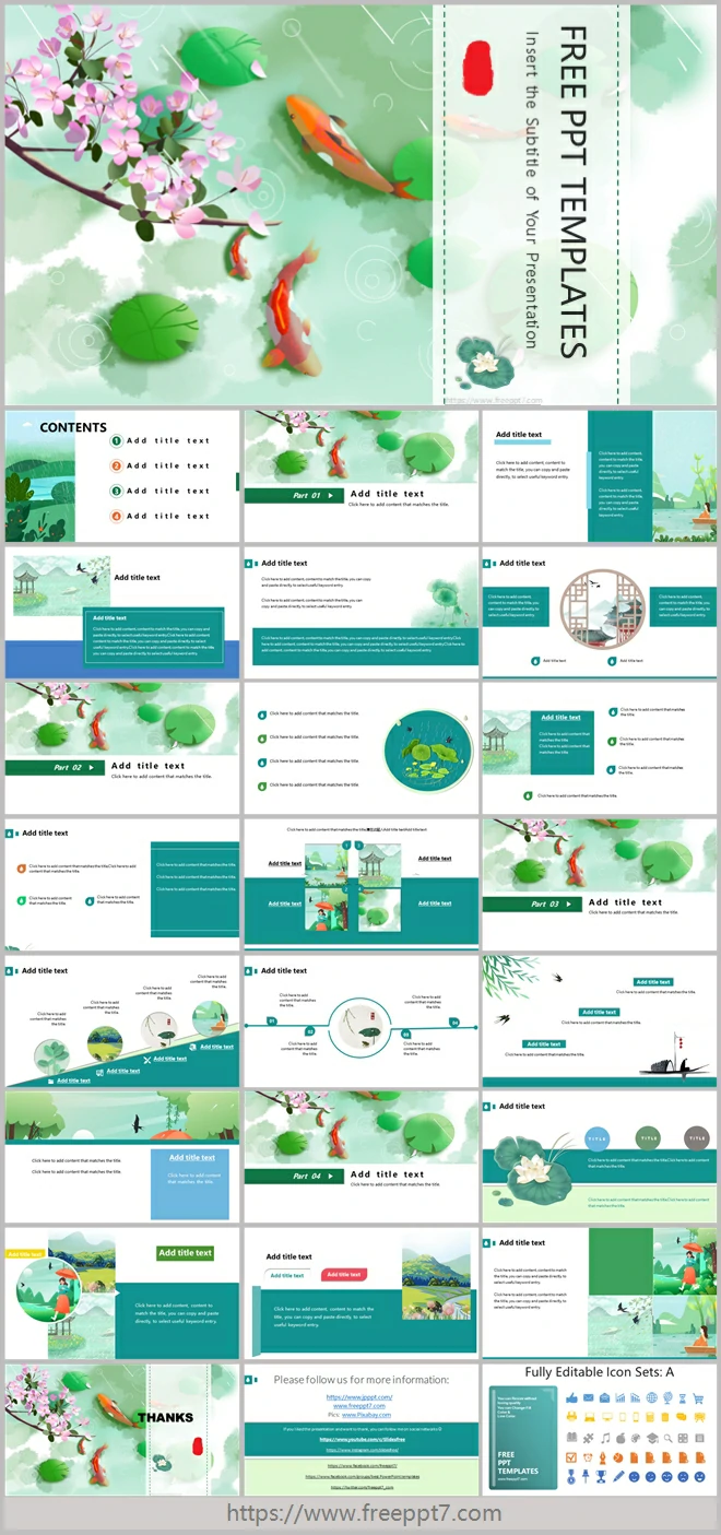 Lotus Leaf Carp PowerPoint Templates