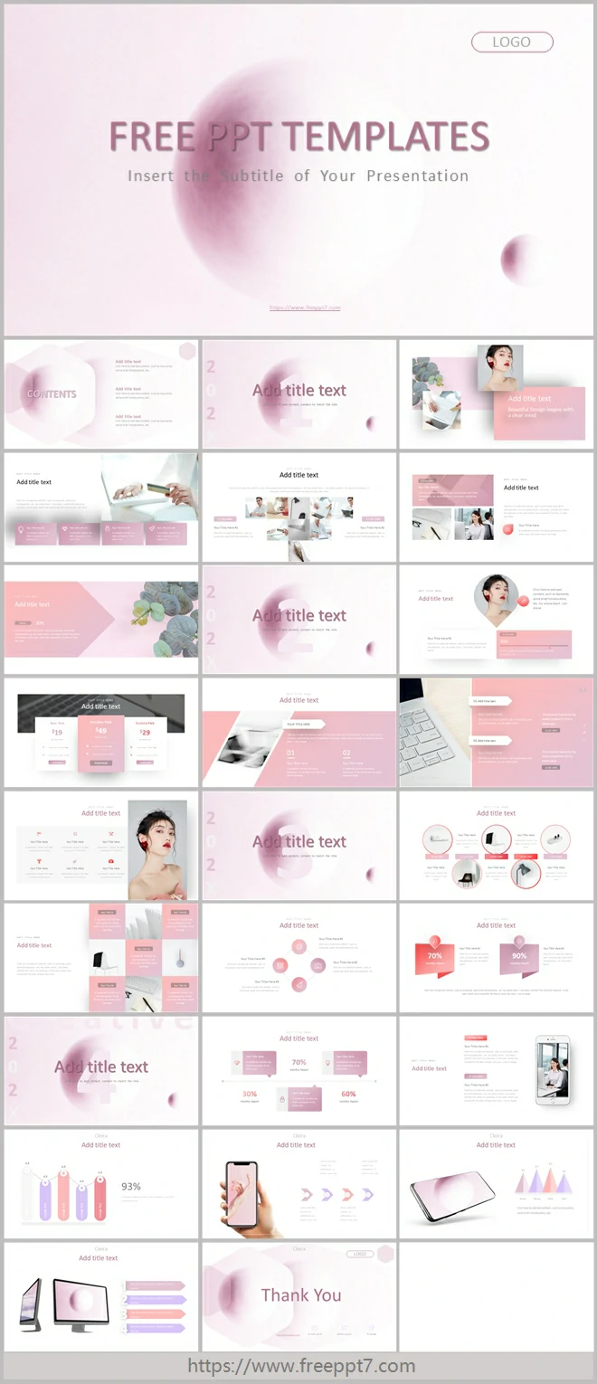 Pink Fashion Style Business PowerPoint Templates