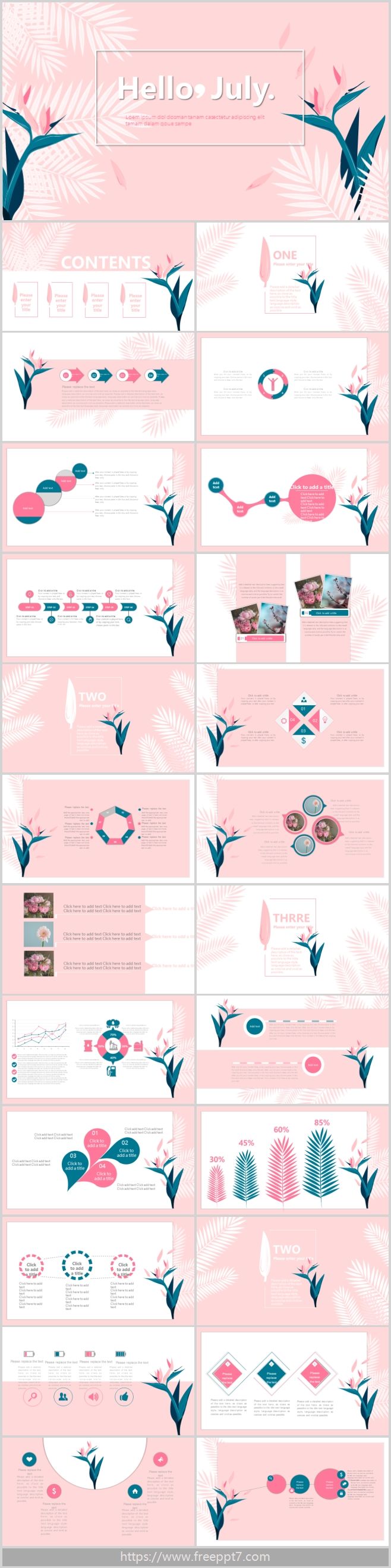 Pink Literary Style PowerPoint Template