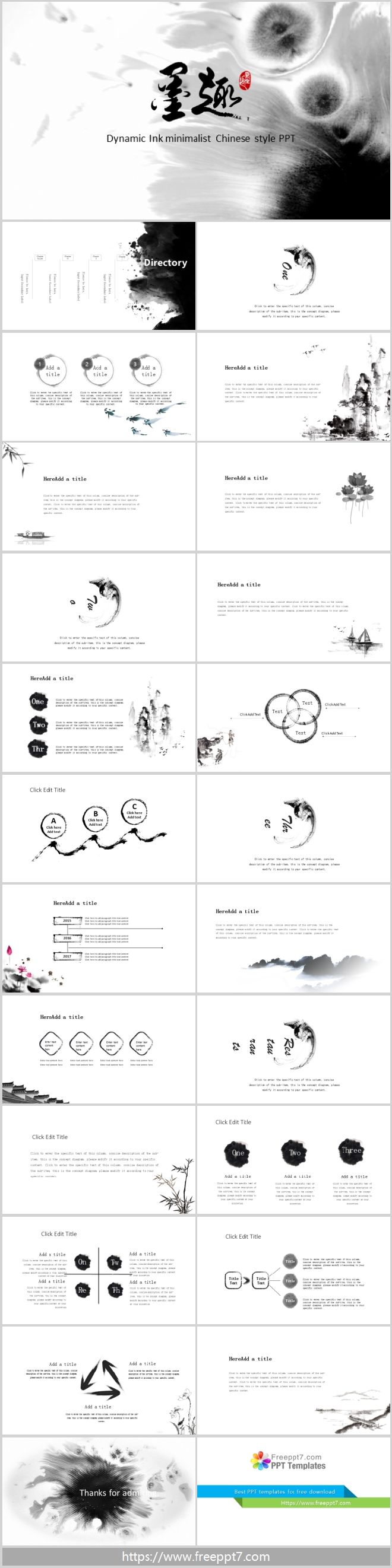 PowerPoint Template with Dynamic Ink Style