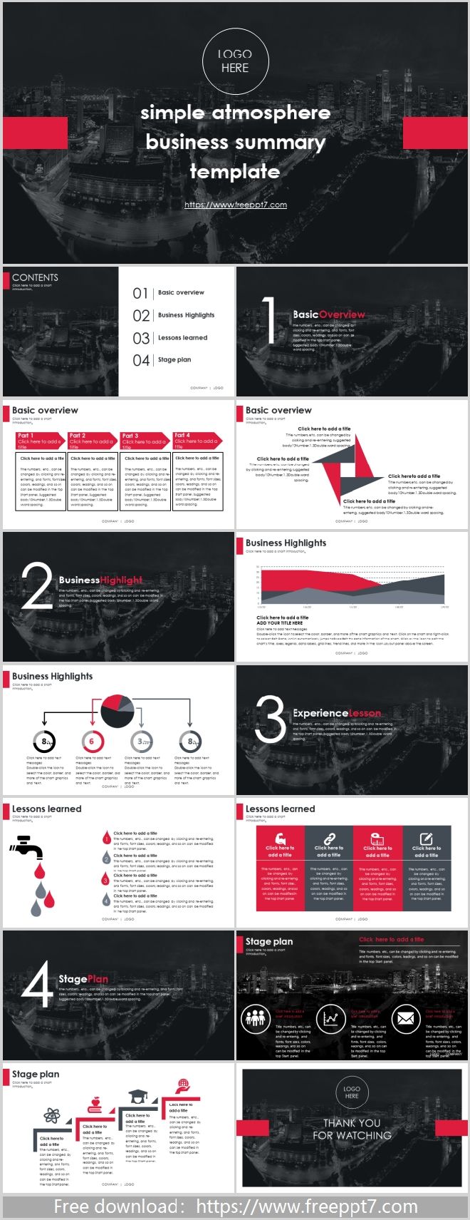 Red black fashion business PowerPoint Templates