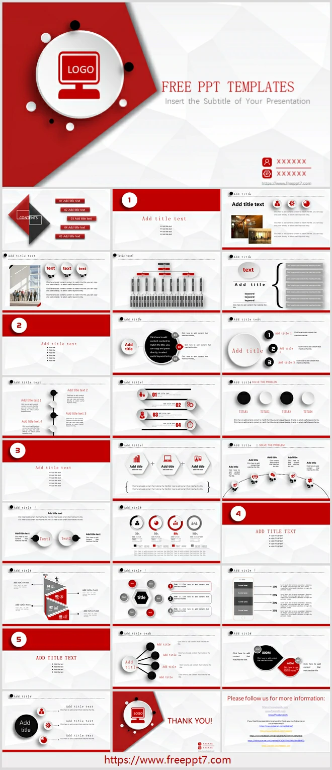 red business financing plan PPT templates