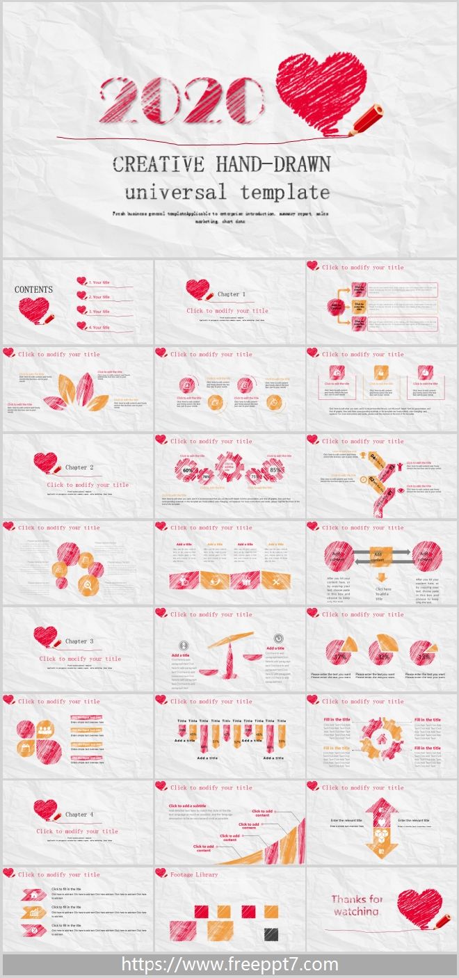 Red Love Heart Universal PowerPoint Templates