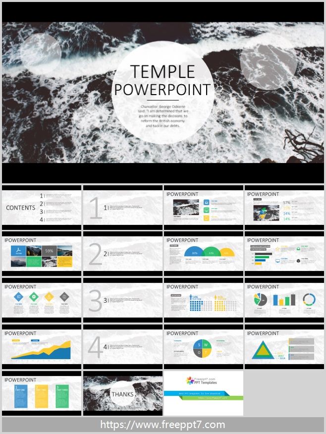 Simple work report slide template