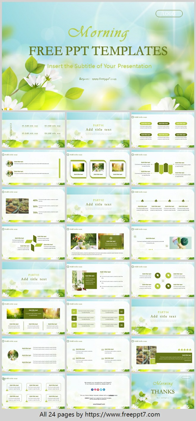 So beautiful! Fresh business PowerPoint templates