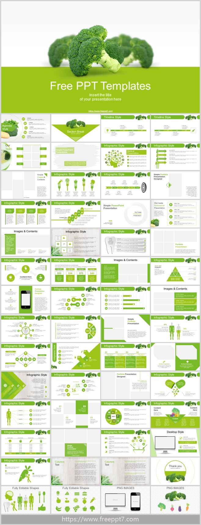 The Best Fresh green broccoli PowerPoint templates