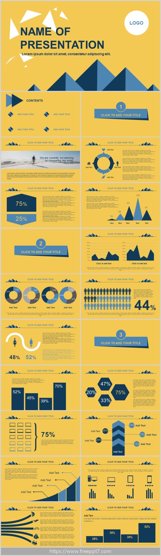 Yellow PowerPoint Template for Modern Business